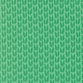 a repeating pattern of green leaves on a light green background.