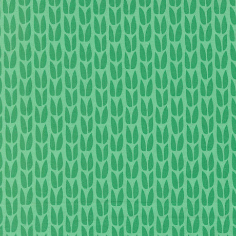 a repeating pattern of green leaves on a light green background.