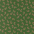 a repeating pattern of red and white striped candy canes against a dark green background.