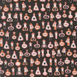 a repeating pattern of various bottles and containers, including vials, flasks, and other objects, all set against a dark background. The bottles are depicted in different shapes, sizes, and colors, creating a visually striking and diverse arrangement.