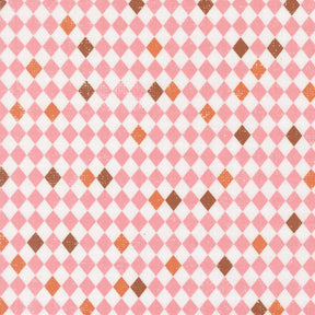 a repeating pattern of pink and white squares, with some brown squares interspersed throughout.