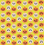 a repeating pattern of Halloween-themed pumpkins and skulls on a yellow background.