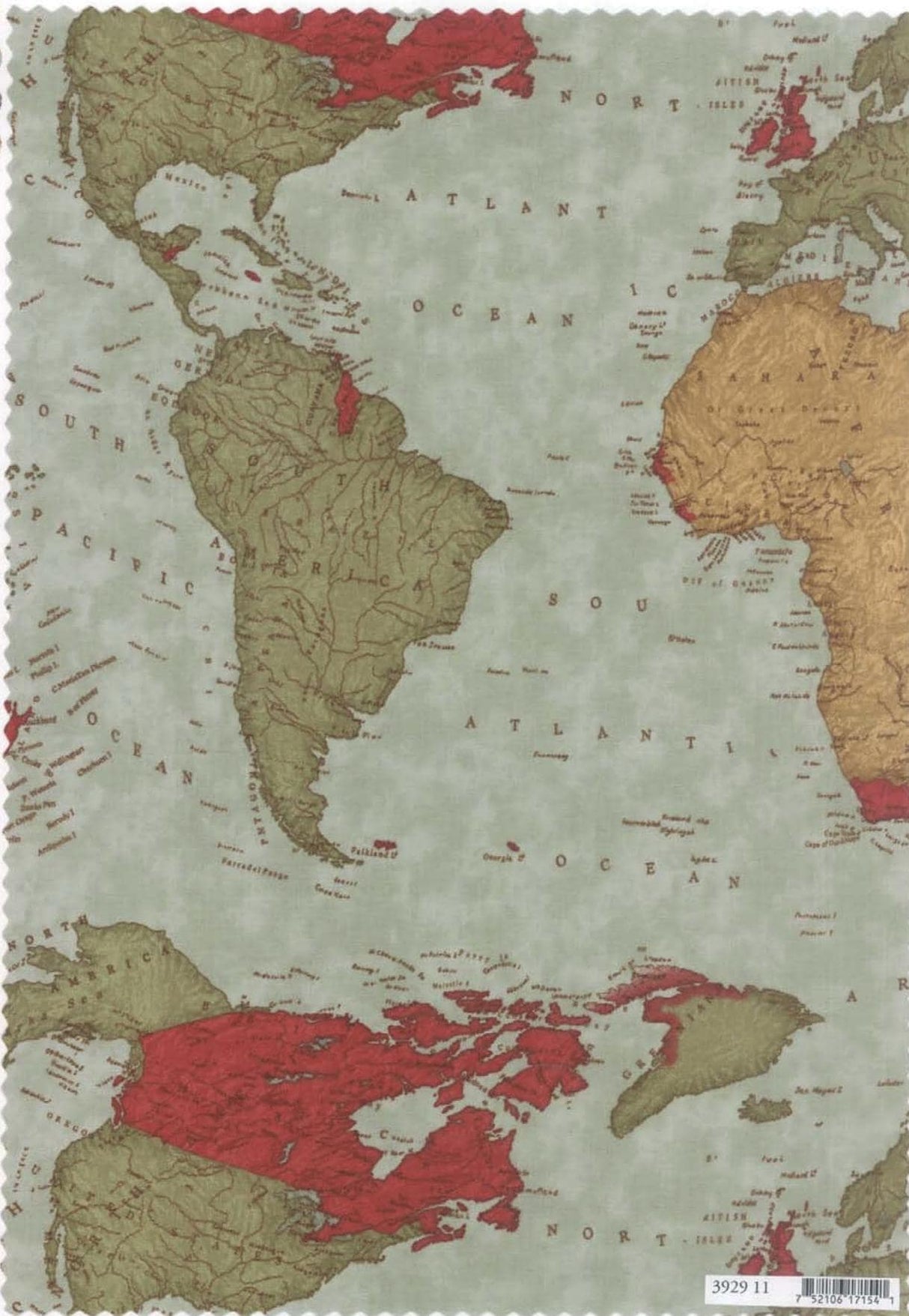 Passport, World Map - 3929 11, by Moda / 3 Sisters Fabrics Sold in 1/2 Yard increments cut continuously
