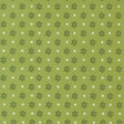 a repeating pattern of green flowers with white polka dots on a green background.