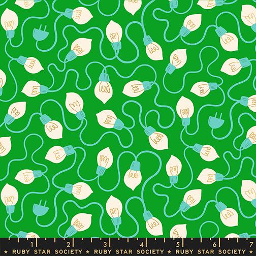 a pattern of white and green lights arranged in a repeating design on a green background.