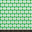 a repeating pattern of green and white triangles arranged in a diamond shape, creating a visually striking and geometric design.