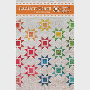 Radiant Stars Quilt Printed Pattern MG by Material Girlfriends 68" x 68" Printed Pattern Only