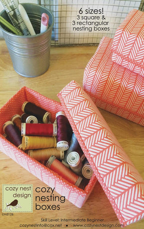 Cozy Nesting Boxes Printed Pattern Only CND126 From Cozy Nest Design By Sarah Gido, Multi size box pattern