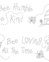 Bee Humble-Bee Kind Redwork Pillowcase BBD613 From Bird Brain Designs by Robin Kingsley Printed Pattern Only
