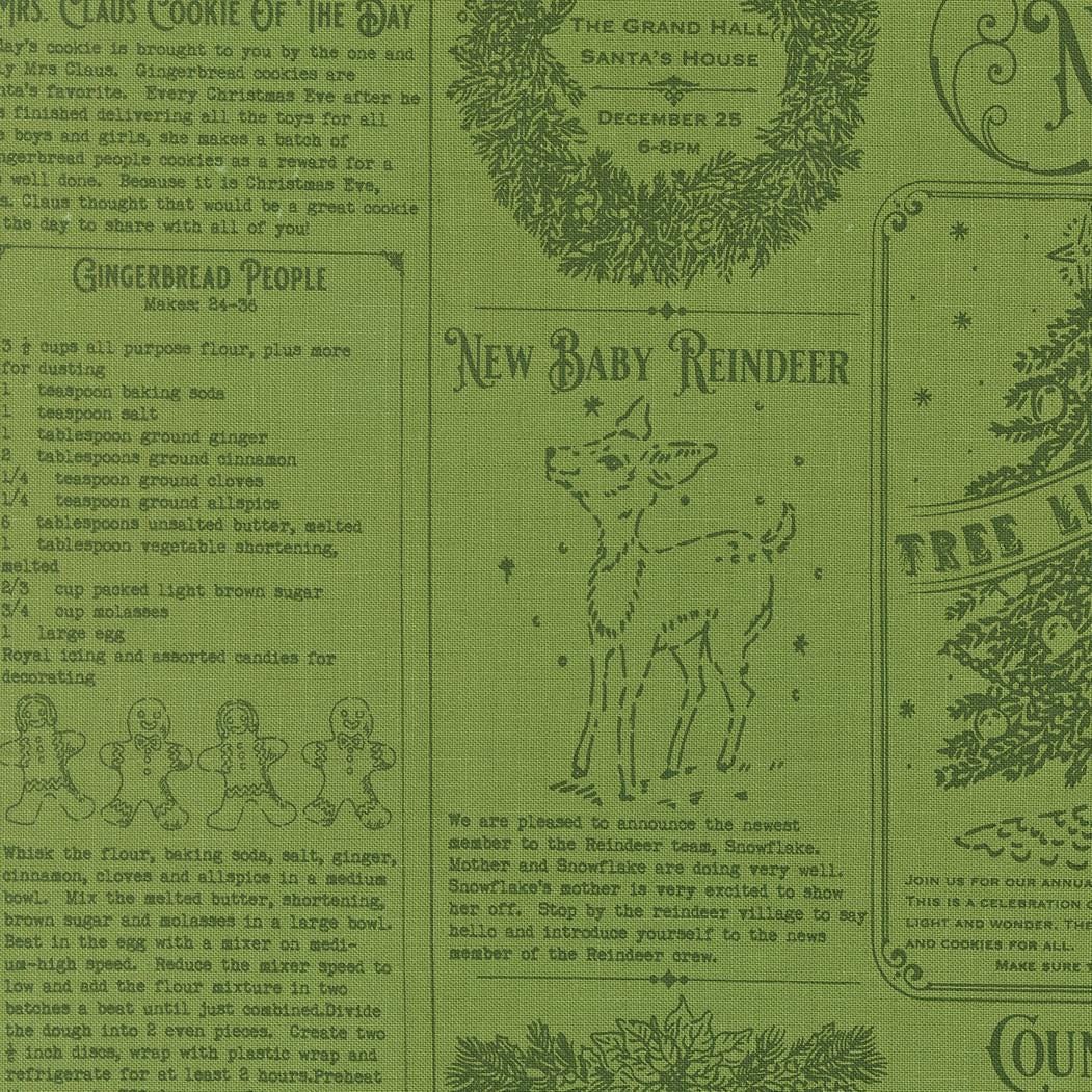 The image is a collage of various Christmas-themed images, including a gingerbread cookie, a reindeer, and a wreath. The collage also contains text elements such as a recipe for a gingerbread cookie, a description of a new baby reindeer, and a note about a new baby reindeer.