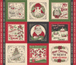 a collage of nine Christmas-themed illustrations, each with its own unique design and message. The illustrations include Santa Claus, a Christmas tree, bells, a deer, and various holiday-related phrases and imagery.