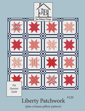 Liberty Patchwork Quilt Printed Pattern Only - Finished Size 78 x 78 TSC-120 From Smitten Chicken By Jen Belnap