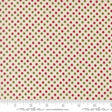 a fabric with a repeating pattern of red and green stars on a beige background.