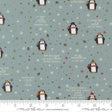 a repeating pattern of penguins wearing winter accessories, such as hats and scarves, against a light blue background with snowflakes. The text includes phrases like "It's only cold if you're standing still", "It's never too cold for ice cream", and "Winter isn't a season, it's a feeling". The image is a collage of multiple penguin images, and the text is scattered throughout the image.