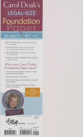 Foundation Paper By Carol Doak 20152 8-1/2in x 14in - 50Sheets