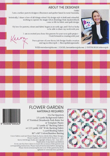 Flower Garden Quilt Pattern LLS120 By Keera Job from Live Love Sew Pattern Co Printed Pattern Only