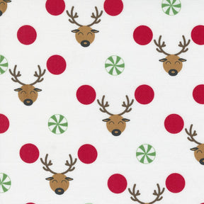 Reindeer Games Reindeer Dots Winter White Yardage 22440-11 By Me And My Sister Designs Sold In 1/2 Yard Increments Cut Continuously