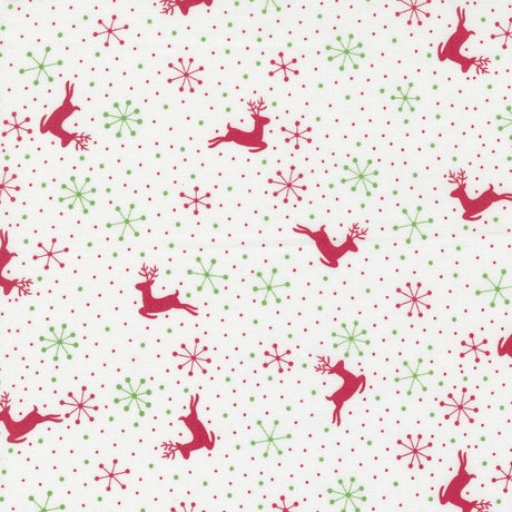 Reindeer Games Reindeer Snowflakes Winter White Yardage 22446-11 By Me And My Sister Designs Sold In 1/2 Yard Increments Cut Continuously