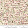 a white fabric with christmas words on it