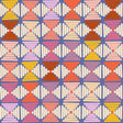 The image is a repeating pattern of geometric shapes, including triangles, diamonds, and rectangles, arranged in a grid-like fashion. The colors used are predominantly pink, orange, and purple, creating a visually striking and vibrant design.