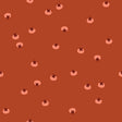a repeating pattern of small, circular shapes in shades of orange and pink against a dark orange background.