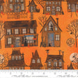 The image is a collage of various Halloween-themed houses and buildings, including a witch's house, a castle, and other spooky and festive structures.