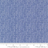 The image is a close-up of a fabric with a repeating pattern of vertical lines in various shades of blue.