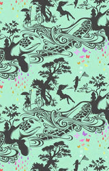 Deja Vu Prince Charming Sweet Mint Turtle Bay Yardage PWTP276-Sweetmint by Tula Pink for Free Spirit Fabrics 1/2 yard increments