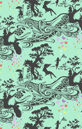 Deja Vu Prince Charming Sweet Mint Turtle Bay Yardage PWTP276-Sweetmint by Tula Pink for Free Spirit Fabrics 1/2 yard increments
