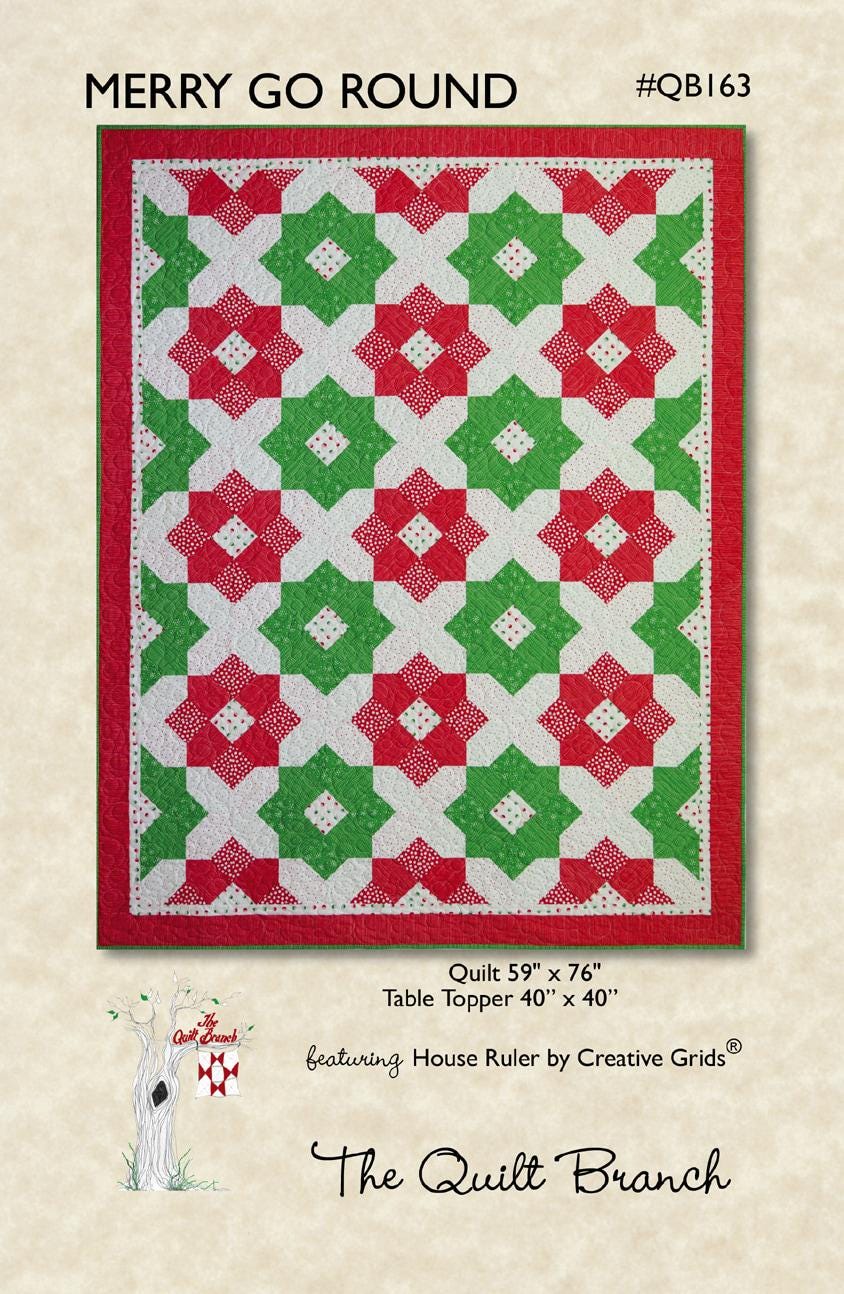 Merry Go Round Quilt Pattern QB 163 Printed Pattern Only by The Quilt Branch, multiple sizes