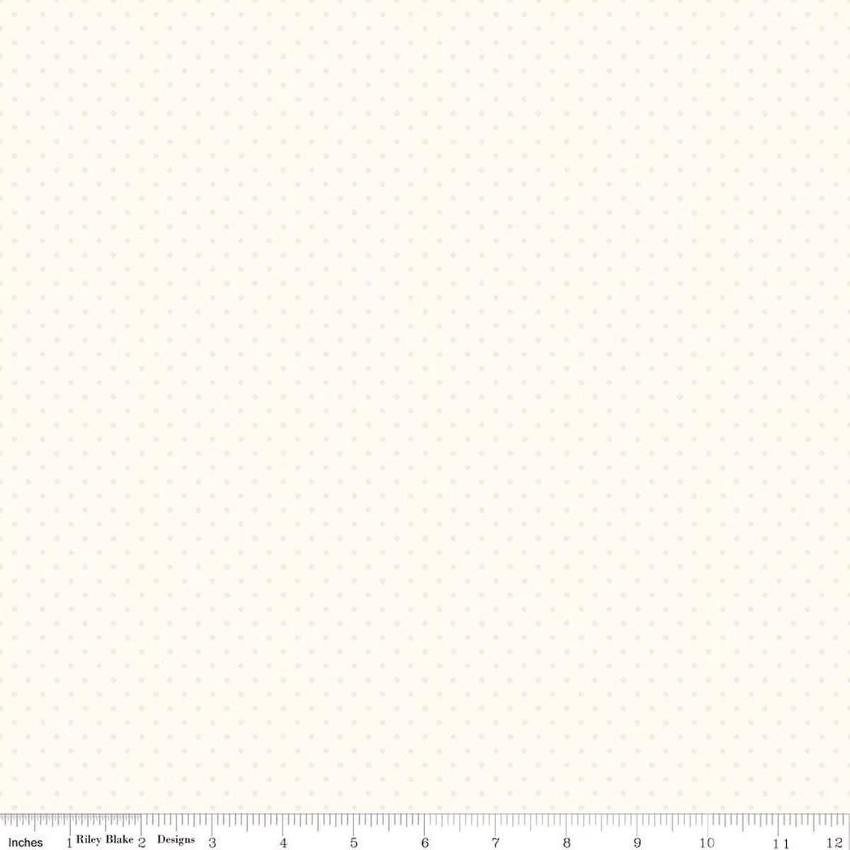 Le Creme Swiss Dots Tone on Tone Cream Dot by Riley Blake Designs - C600 - 01 Cream Sold in 1/2 Yard Increments