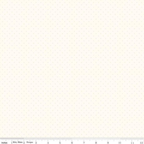 Le Creme Swiss Dots Tone on Tone Cream Dot by Riley Blake Designs - C600 - 01 Cream Sold in 1/2 Yard Increments