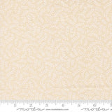 The image is a fabric with a repeating pattern of white leaves or branches, creating a textured and leafy appearance.