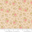 The image is a fabric with a floral pattern, featuring pink roses and white daisies. The pattern is repeated across the fabric, creating a visually appealing and harmonious design.