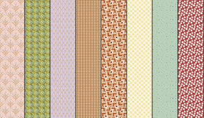 a collection of nine vertical stripes, each with a unique pattern and color. The stripes are arranged in a grid-like pattern, creating a visually appealing and organized display.