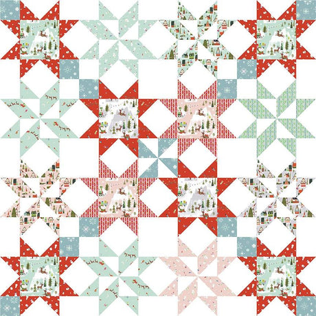 Star Bright Quilt Pattern by Melissa Mortenson of Polka Dot Chair 64" x 64"