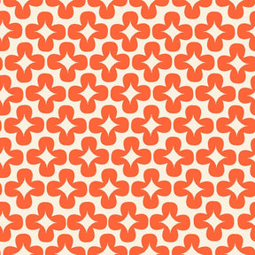 a repeating pattern of orange and white flowers or leaves arranged in a grid-like fashion.