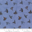 a repeating pattern of witch hats in various shades of blue against a dark blue background.