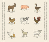 Farmstead Fabric Panel by Stacy Iest Hsu, 100% Cotton, Novelty Farm Animals Sold in 1 Yard increments for Moda Fabrics 20908 12