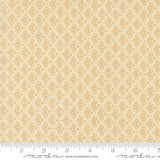The image is a fabric with a repeating pattern of a yellow flower design.