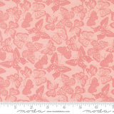 a repeating pattern of pink butterflies on a light pink background.