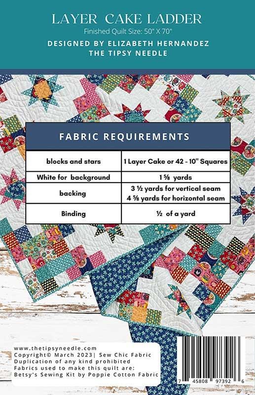 Layer Cake Ladder TTN 120 The Tipsy Needle By Elizabeth Hernandez for The Tipsy Needle 50 x 70