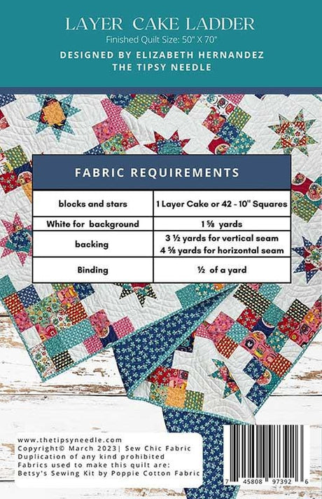 Layer Cake Ladder TTN 120 The Tipsy Needle By Elizabeth Hernandez for The Tipsy Needle 50 x 70