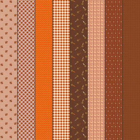 a collection of nine vertical stripes, each with a different pattern and color. The stripes vary in size and orientation, creating a visually interesting and diverse arrangement.
