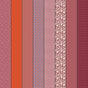 a collection of nine vertical stripes in various colors, including red, orange, pink, purple, and maroon. The stripes have different patterns and designs, creating a visually interesting and diverse arrangement.
