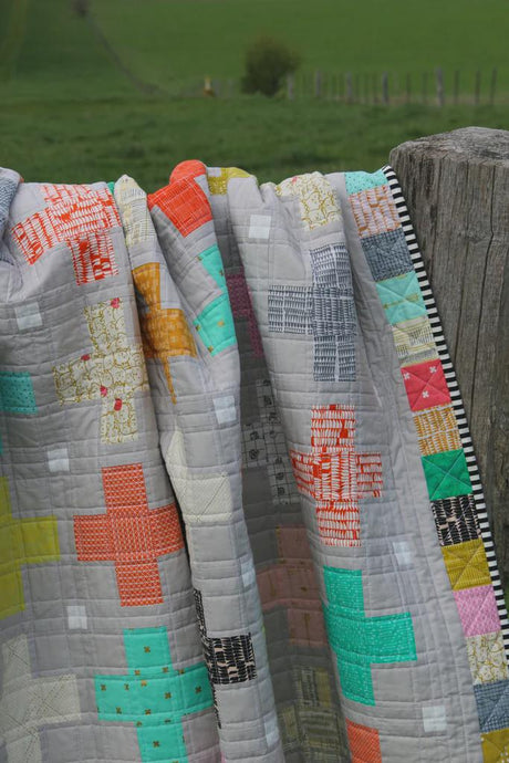 Little Crosses Quilt Pattern EJ003 by Emma Jean Jansen - Advanced Beginner - Makes 3 sizes perfect for using your scraps
