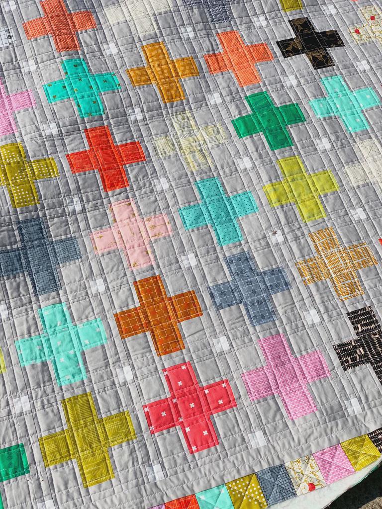 Little Crosses Quilt Pattern EJ003 by Emma Jean Jansen - Advanced Beginner - Makes 3 sizes perfect for using your scraps