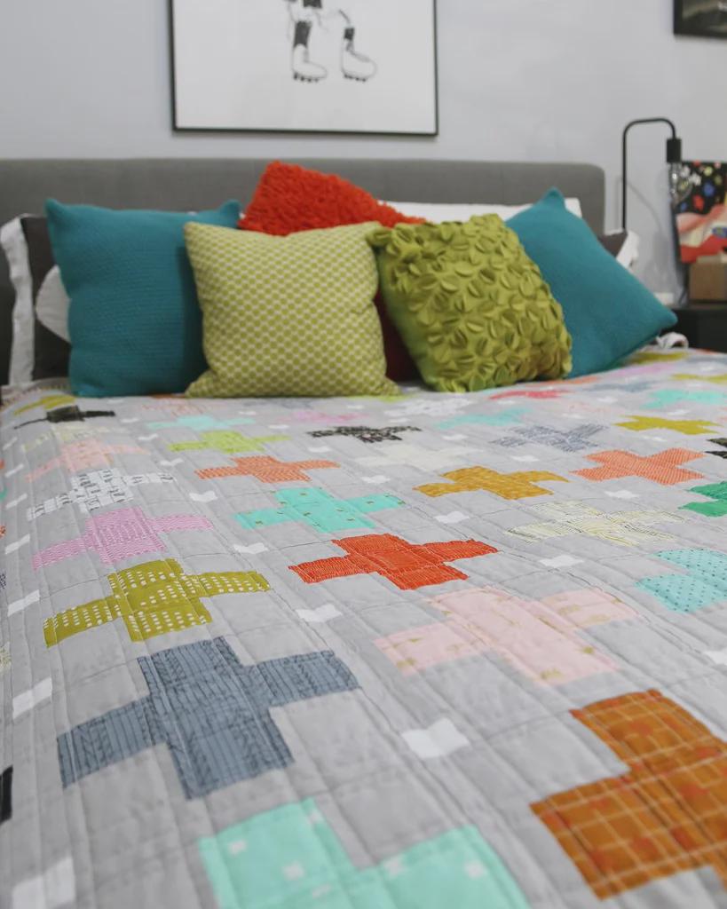 Little Crosses Quilt Pattern EJ003 by Emma Jean Jansen - Advanced Beginner - Makes 3 sizes perfect for using your scraps