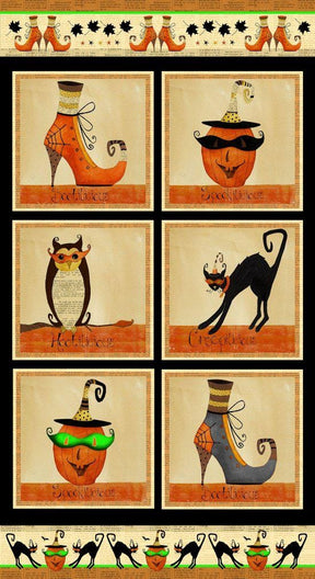 Cheeky Wee Pumpkin Halloween Fabric Panel By Studio E Fabrics 23" x WOF 3267P 93