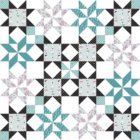 Star Bright Quilt Pattern by Melissa Mortenson of Polka Dot Chair 64" x 64"